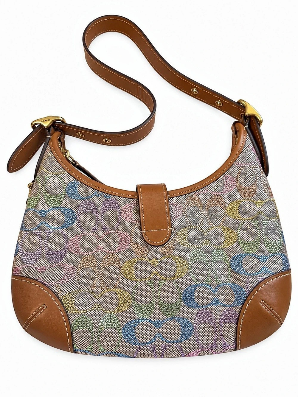Coach Hamptons Hobo Bag in Crystal Signature Jacquard Crystal Signature Jacquard